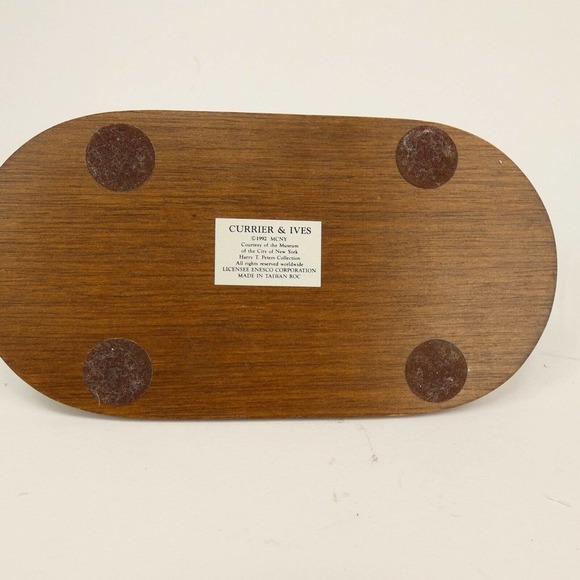 Enesco 1992 Currier & Ives Train Decor / Paperweight /w wood base ADK3U - Picture 10 of 14